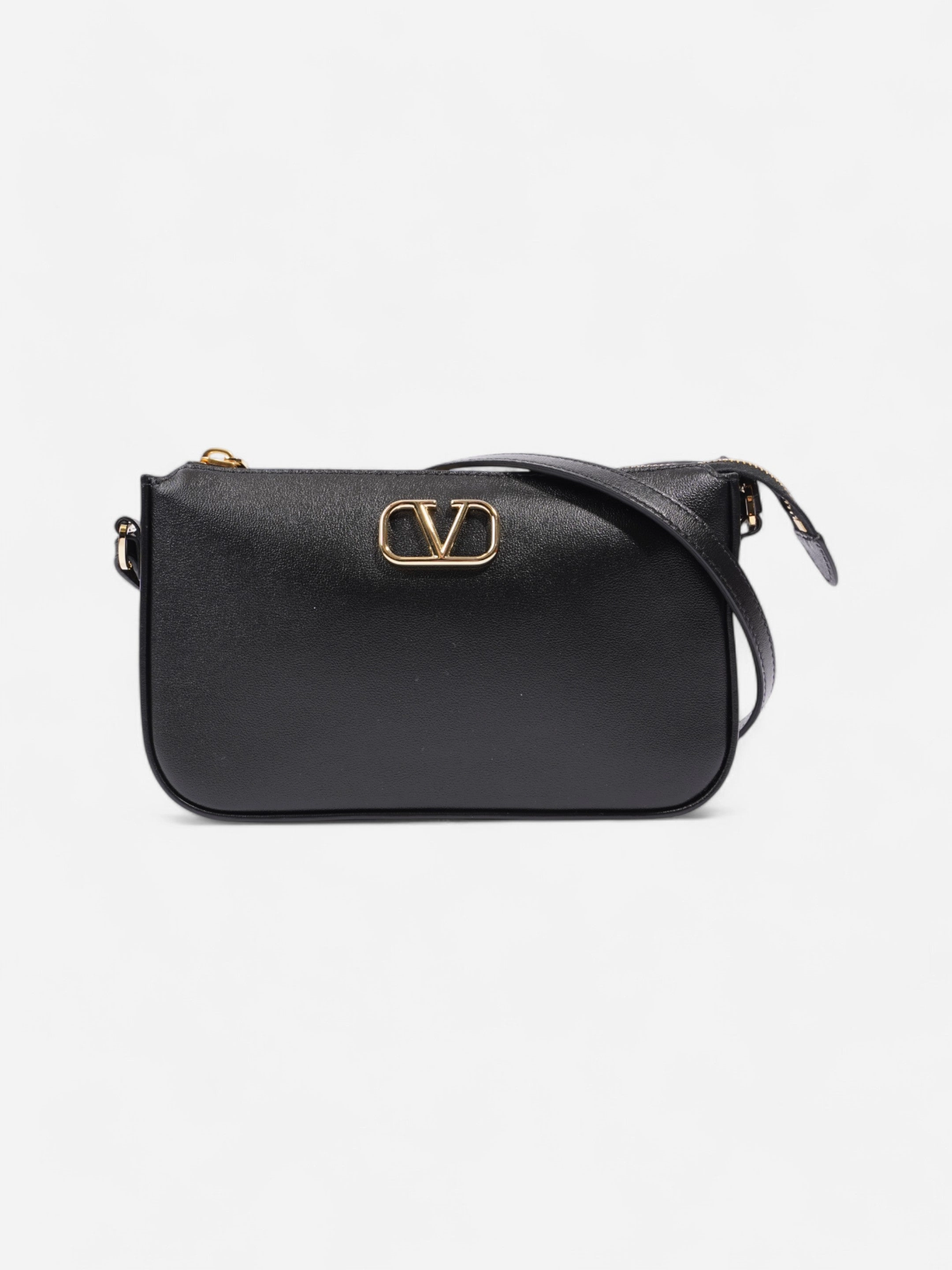 Valentino VLogo Signature Crossbody Black Calfskin Leather Mini