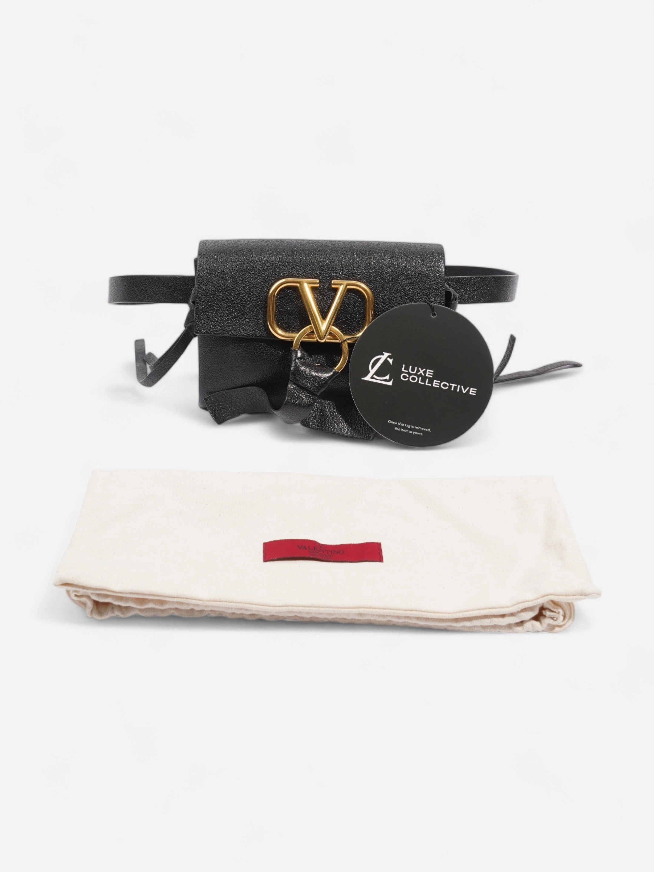 Valentino VRING Crossbody Bag Black Leather