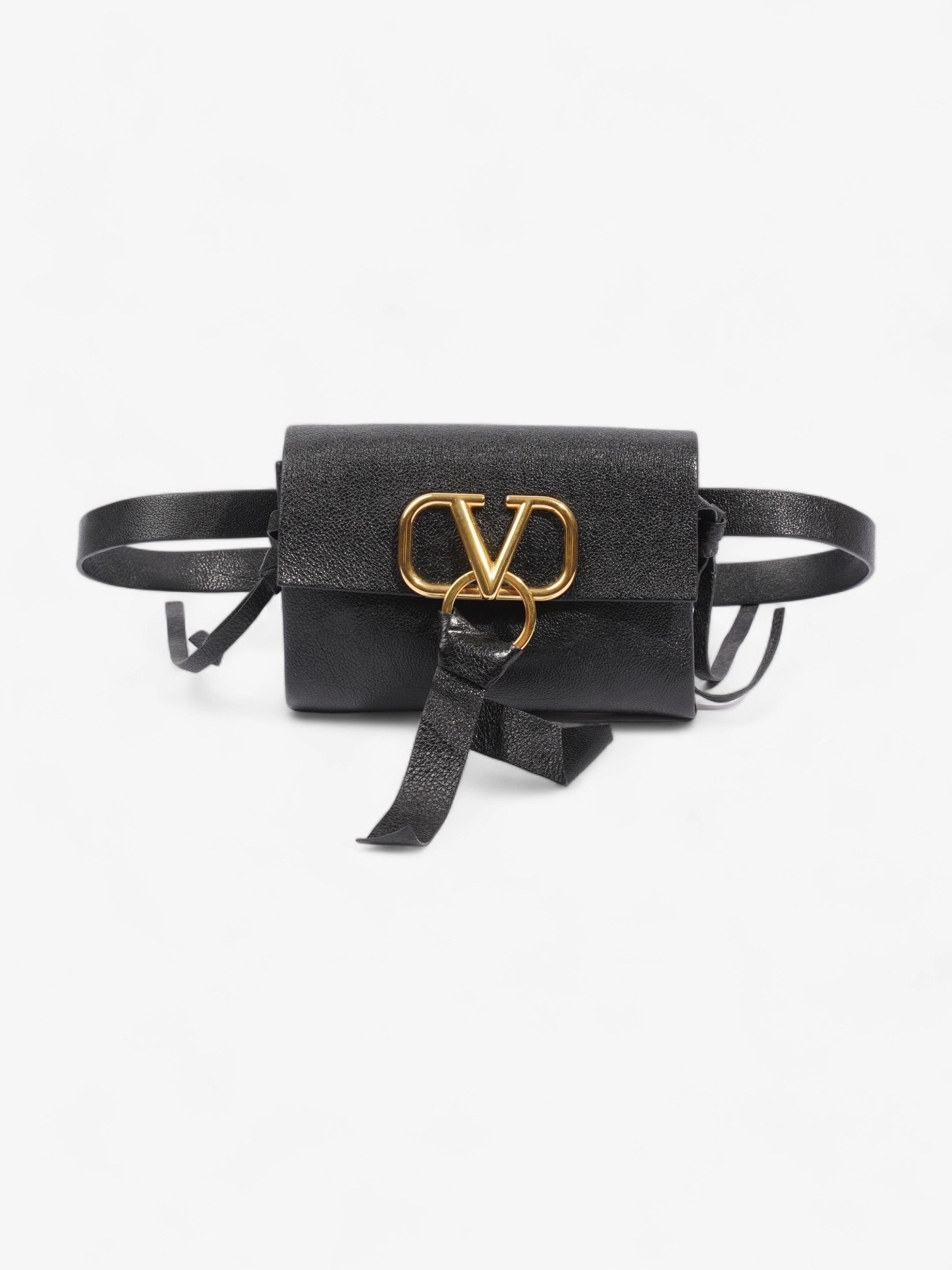 Valentino VRING Crossbody Bag Black Leather