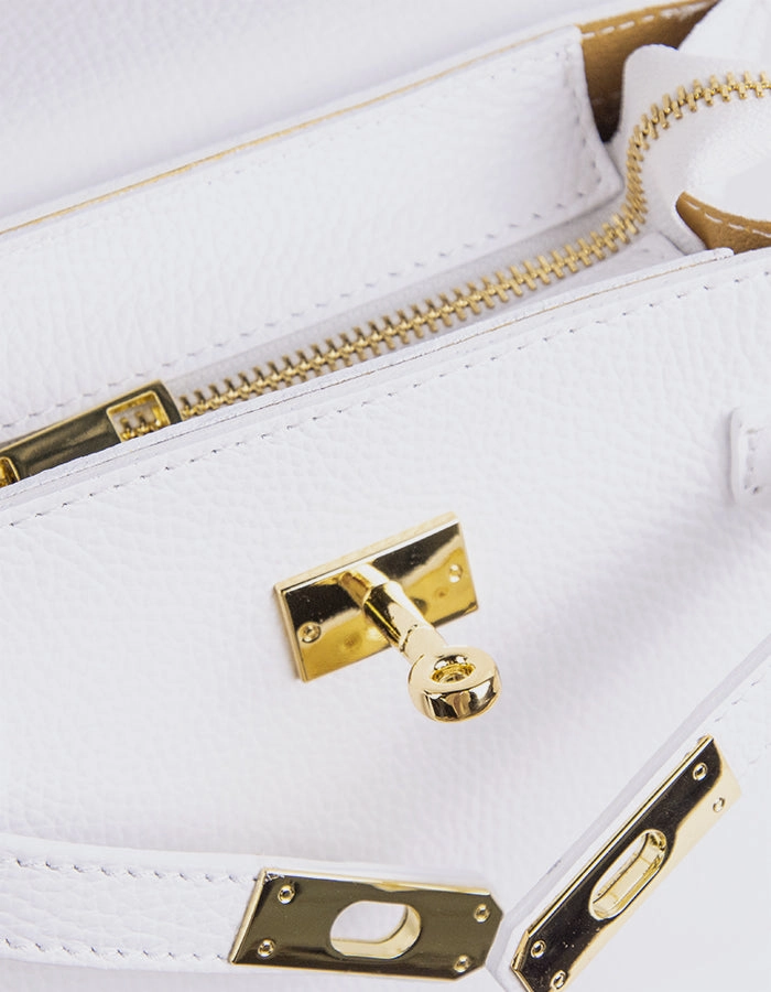 Vance White Leather