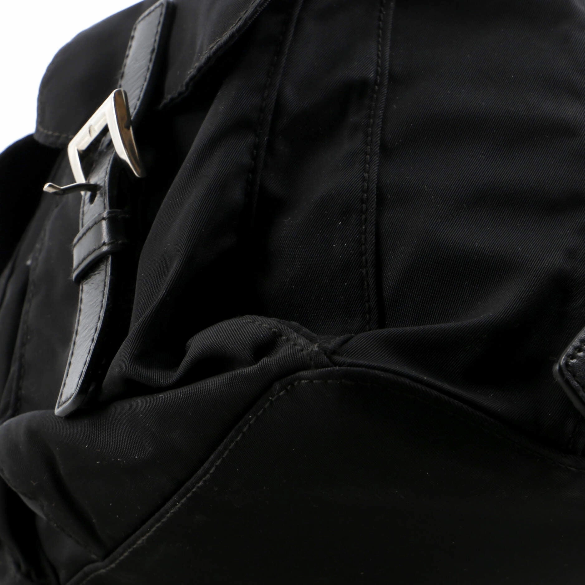 Vela Double Front Pocket Backpack Tessuto with Saffiano Leather Small