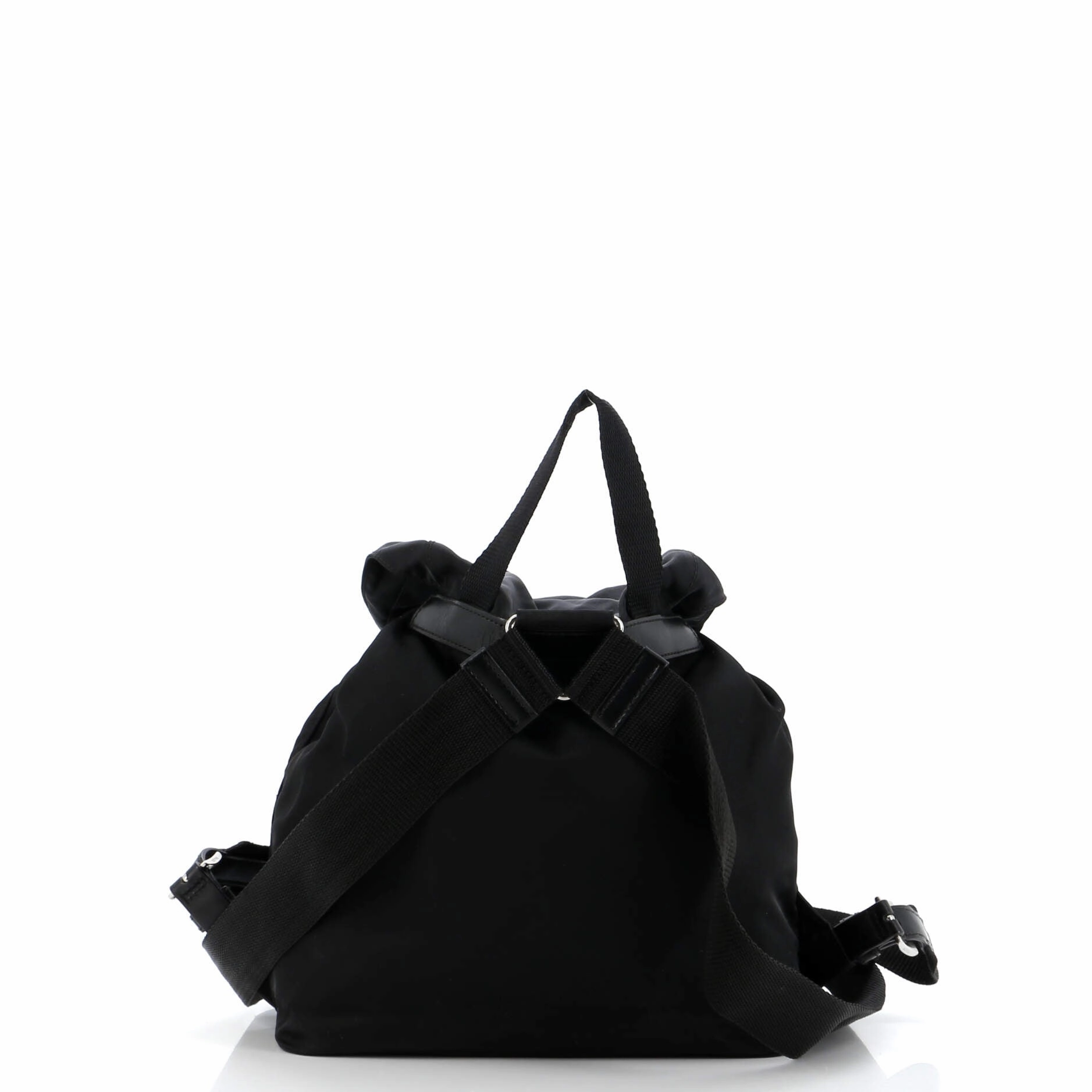 Vela Double Front Pocket Backpack Tessuto with Saffiano Leather Small