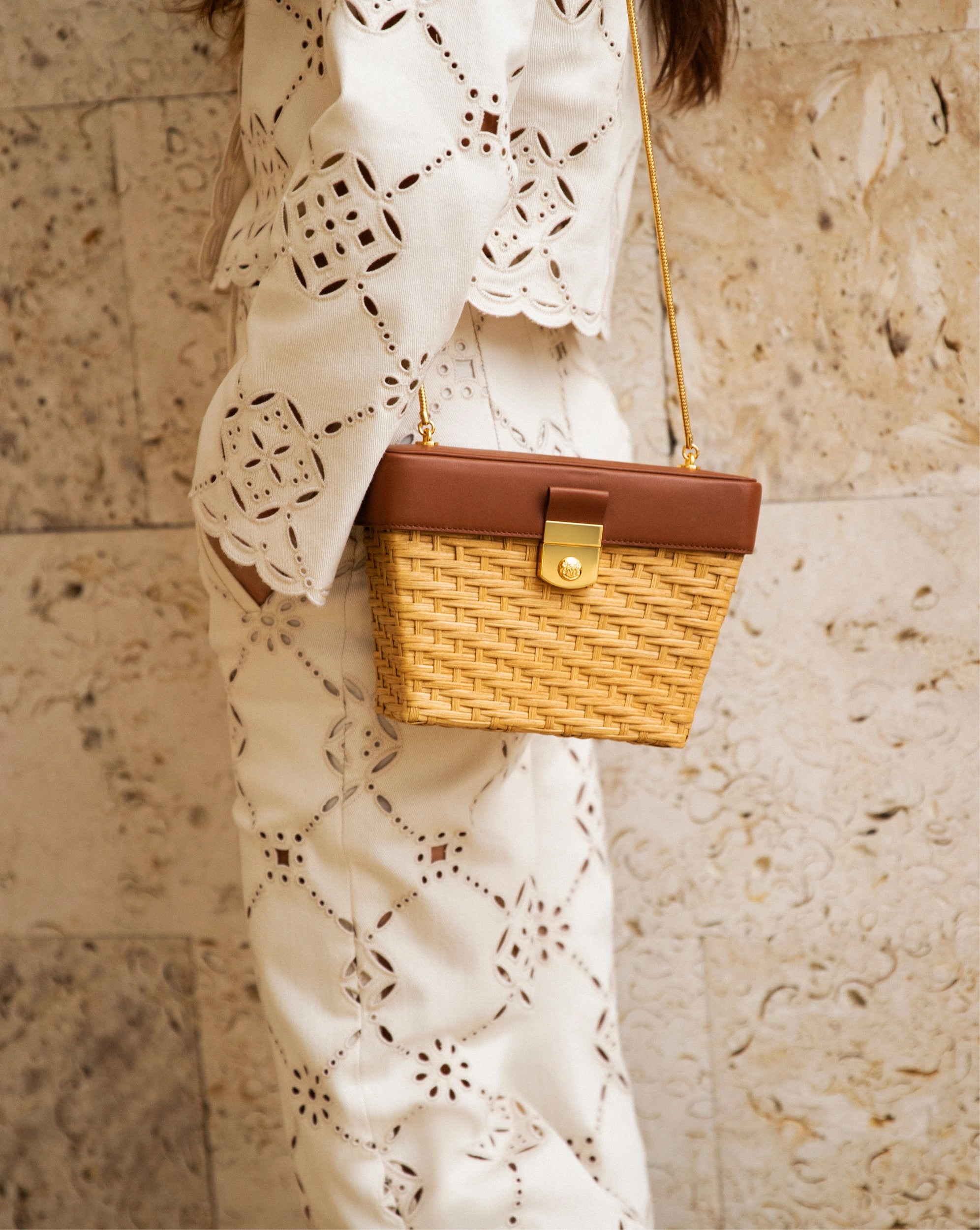 Veronica Beard Lock Box Trap Bag