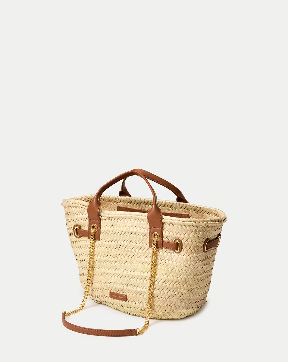 Veronica Beard Raffia Dash Basket Tote