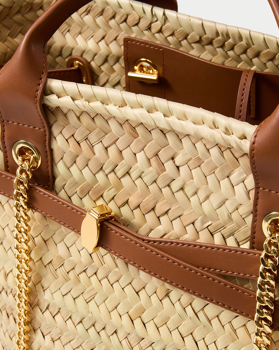 Veronica Beard Raffia Dash Basket Tote
