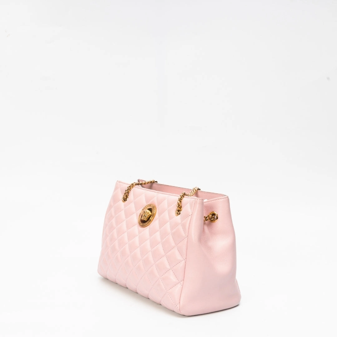 Versace Medusa Quilted Nappa Leather Tote Handbag