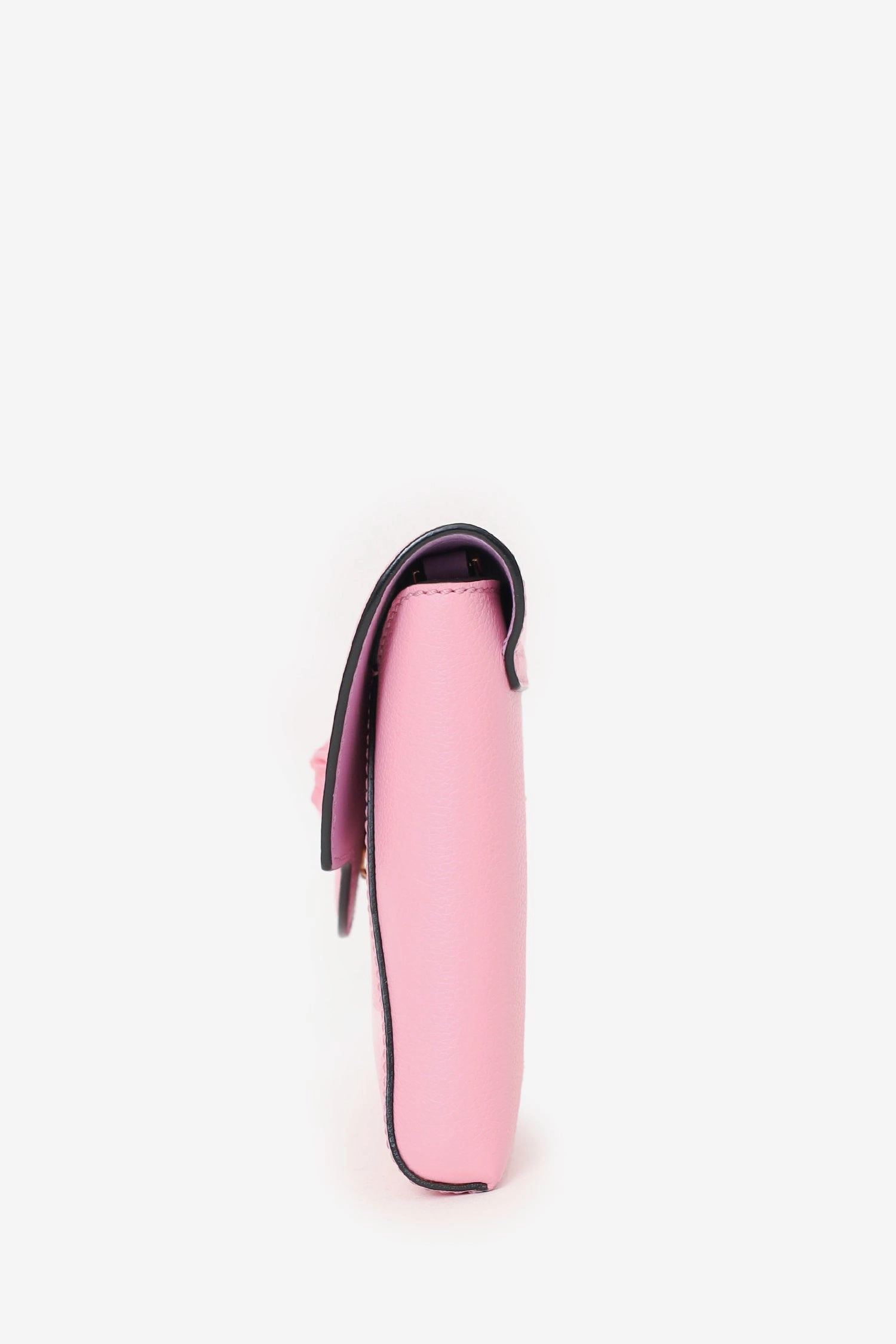Versace Pink Leather La Medusa Envelope Clutch