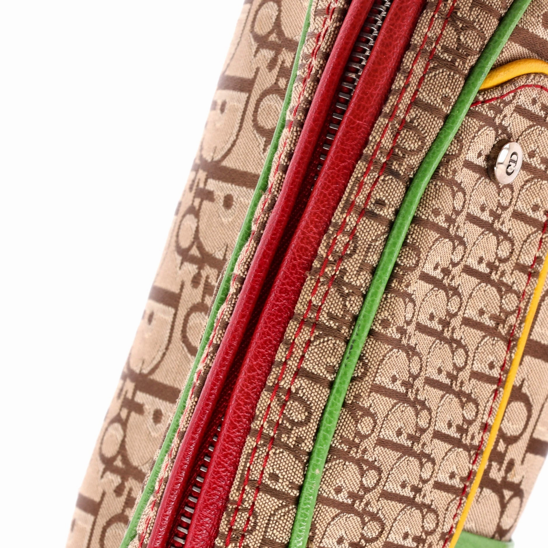 Vintage Rasta Shoulder Bag Diorissimo Canvas Medium