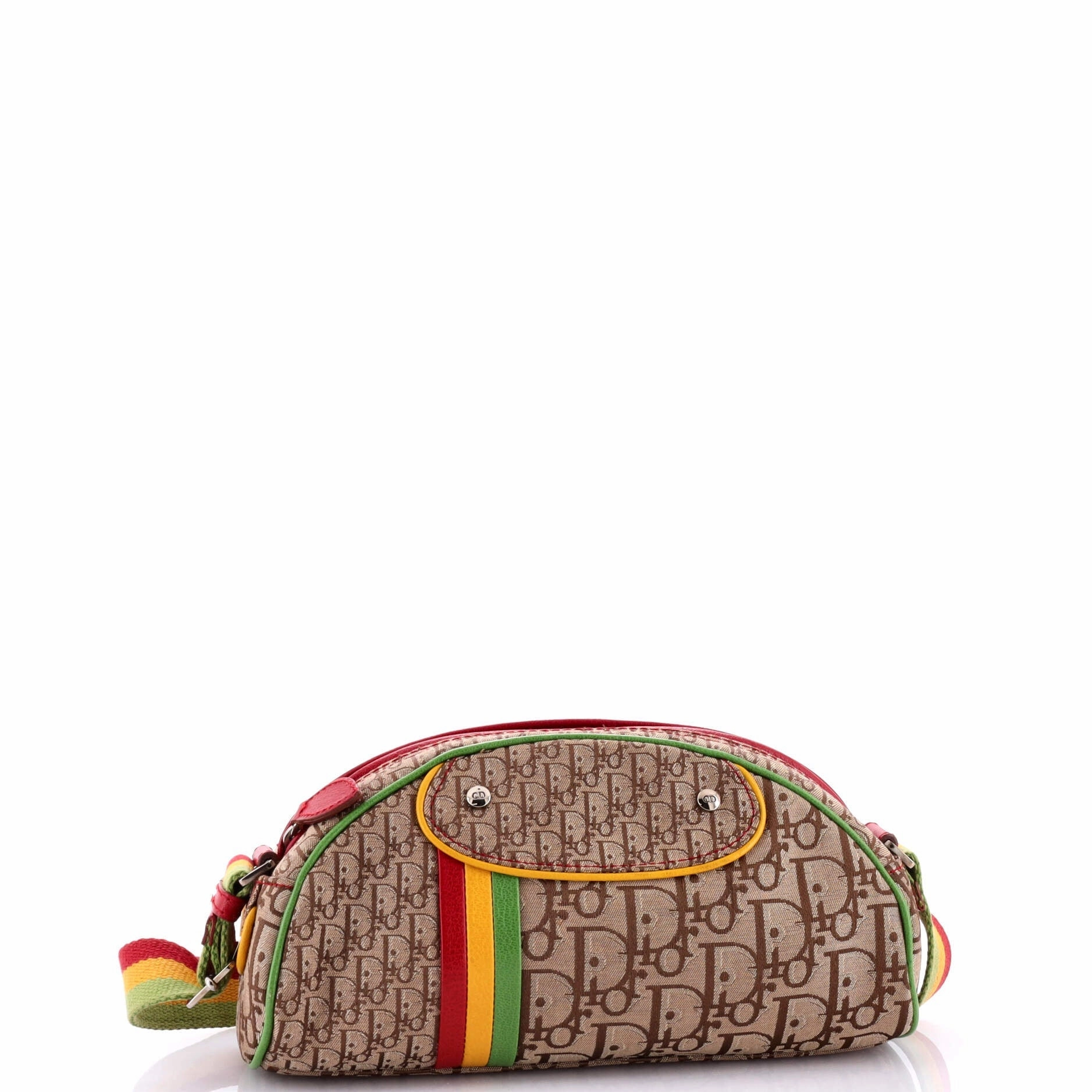 Vintage Rasta Shoulder Bag Diorissimo Canvas Medium