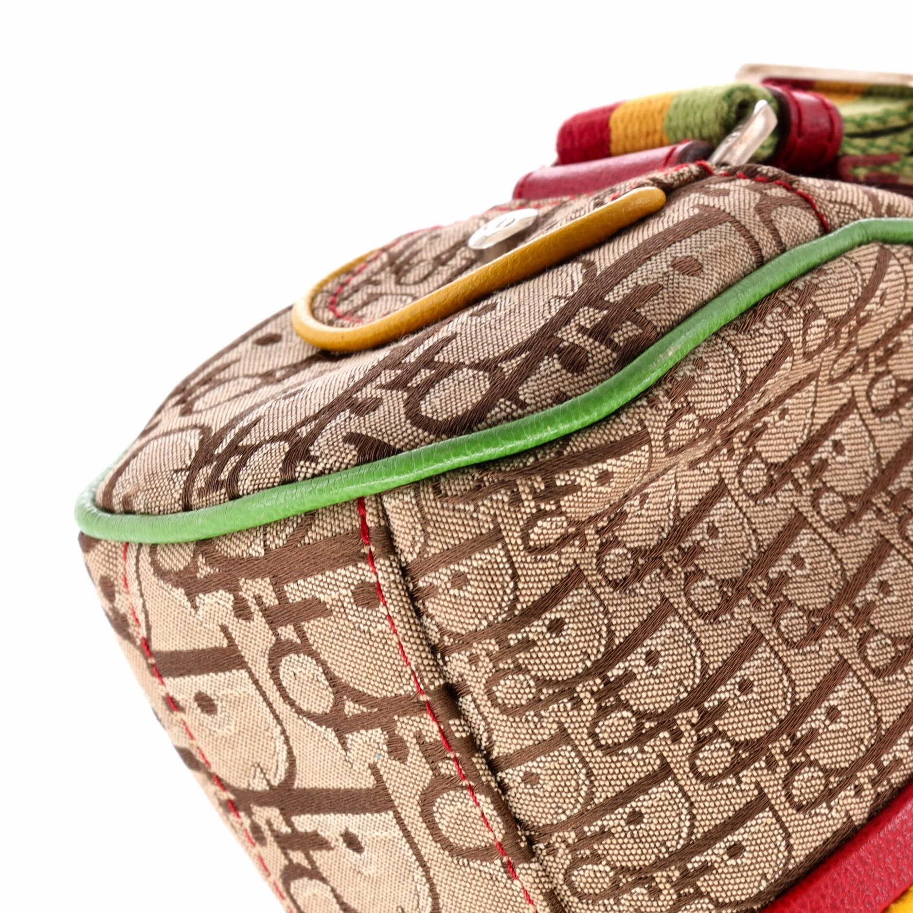 Vintage Rasta Shoulder Bag Diorissimo Canvas Medium
