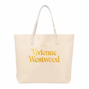 Vivienne Westwood Pink & Gold Studio Leather Shopper Bag