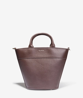 Wilsona webbing crossbody leather tote in brown