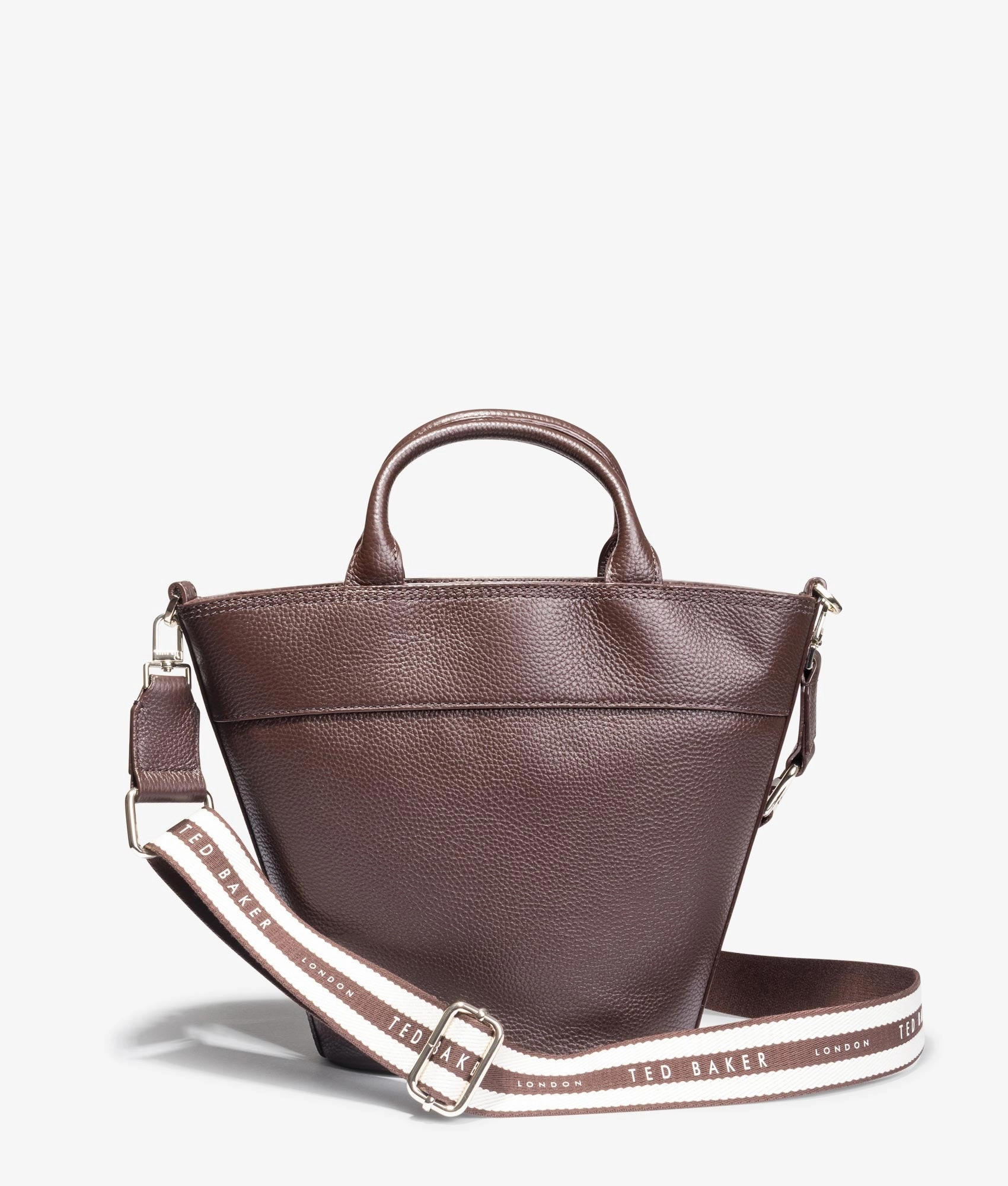 Wilsona webbing crossbody leather tote in brown