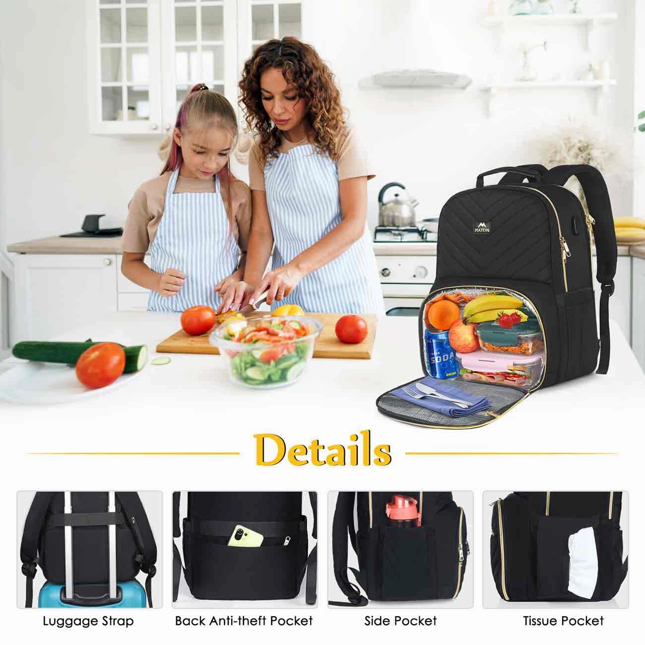 Women Backpack with Lunch Box Compartment