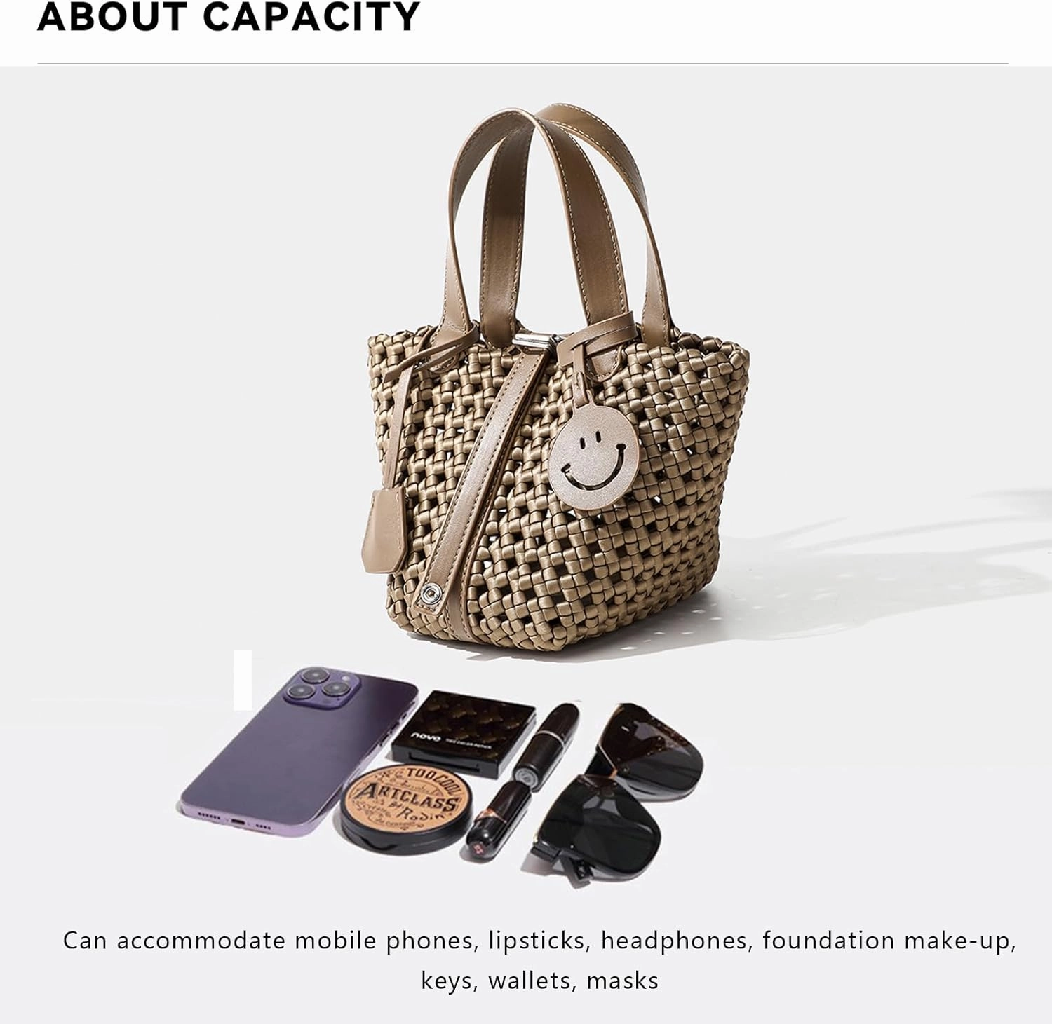 Woven Handbags for Women Top Handle Satchel Handbag Basket Bucket Bag Small Woven Tote Bag Hobo Purses