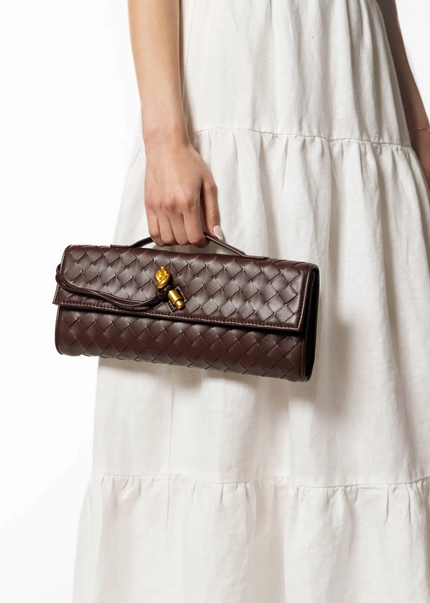 Woven Leather Clutch