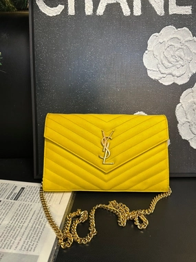 YSL Yellow Gold Envelope Chain Crossbody Bag