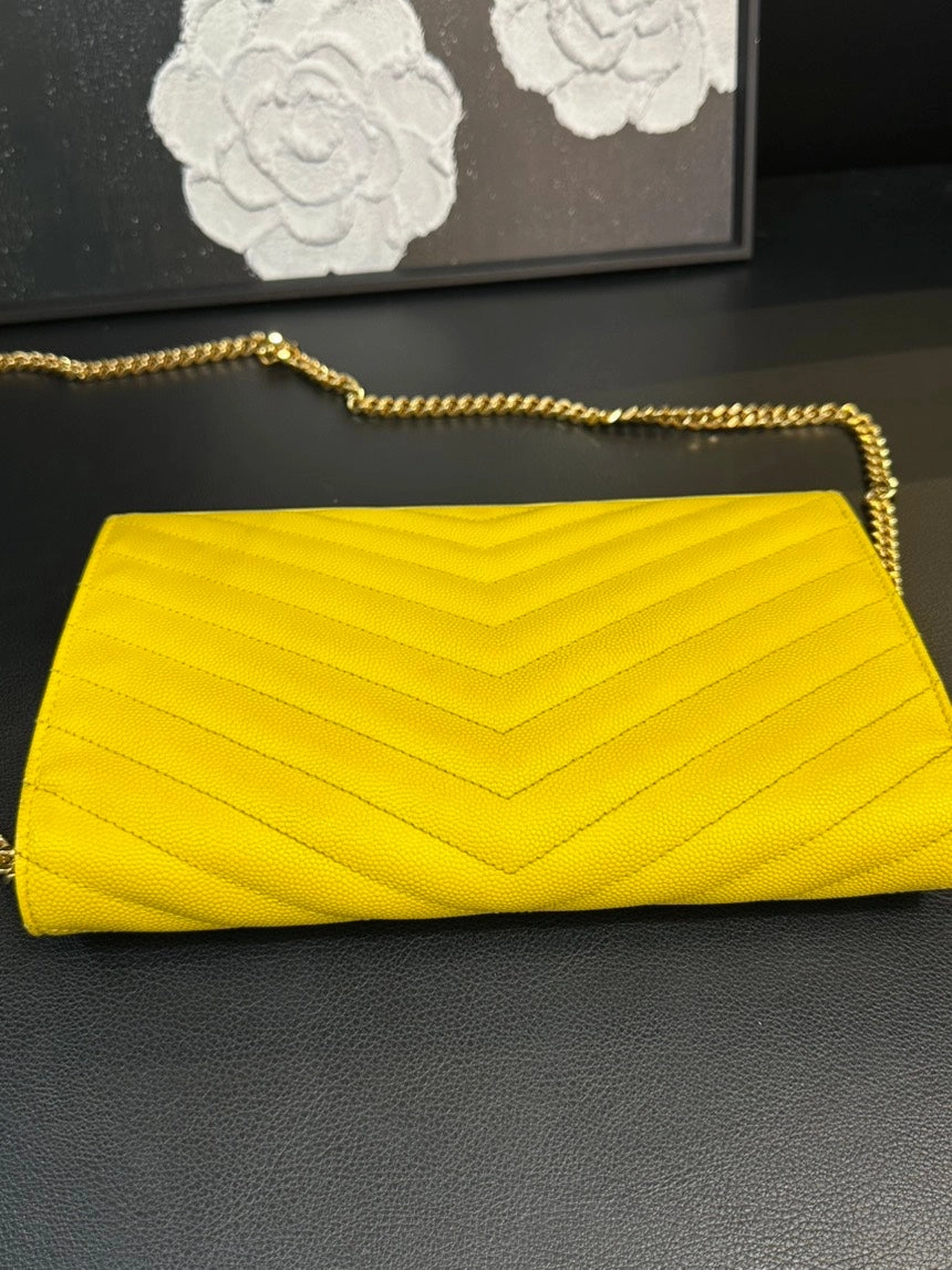 YSL Yellow Gold Envelope Chain Crossbody Bag