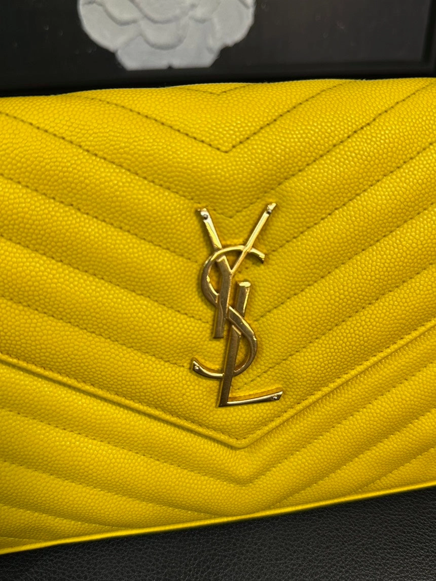 YSL Yellow Gold Envelope Chain Crossbody Bag