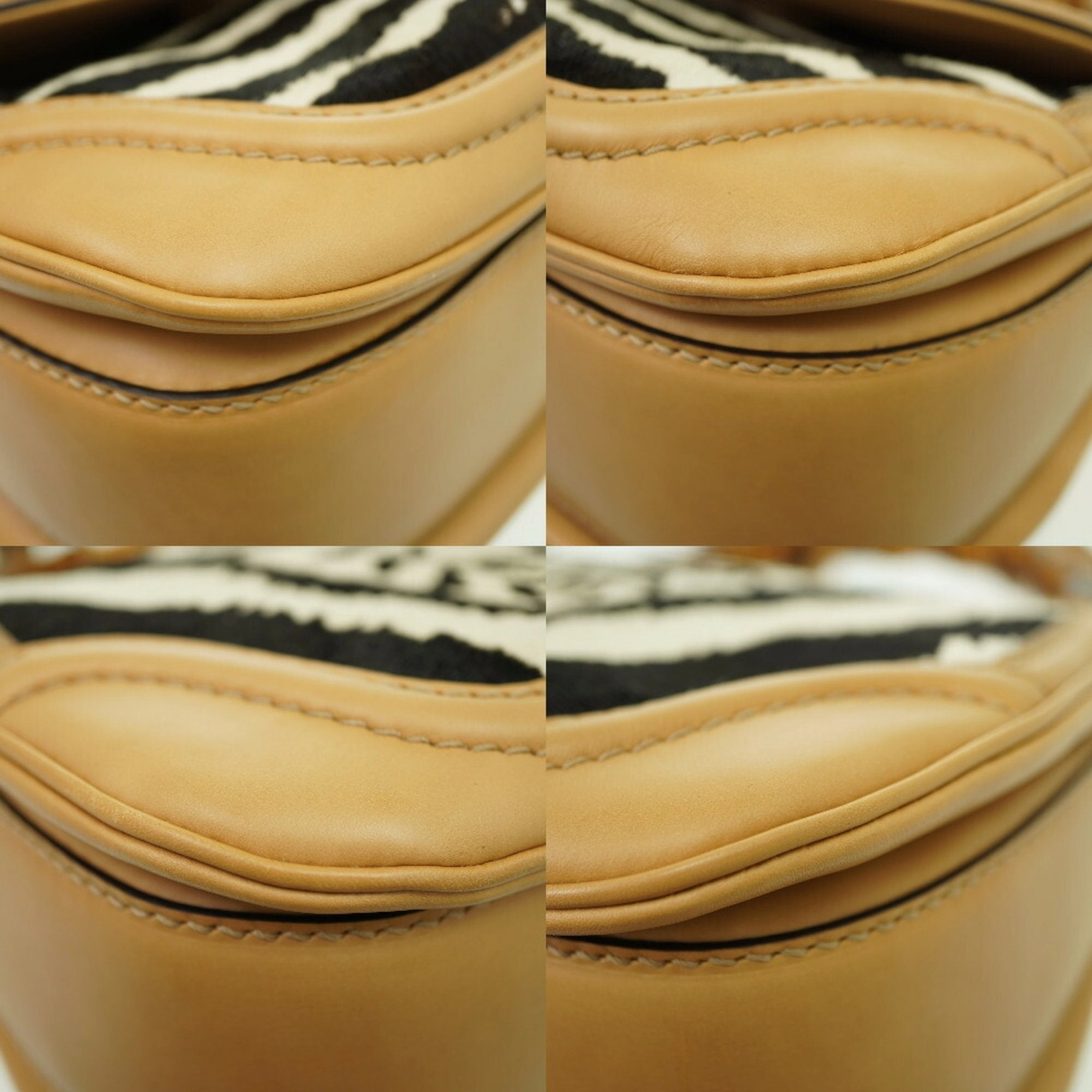 Zebra Hair Calfskin Bamboo Shoulder Bag