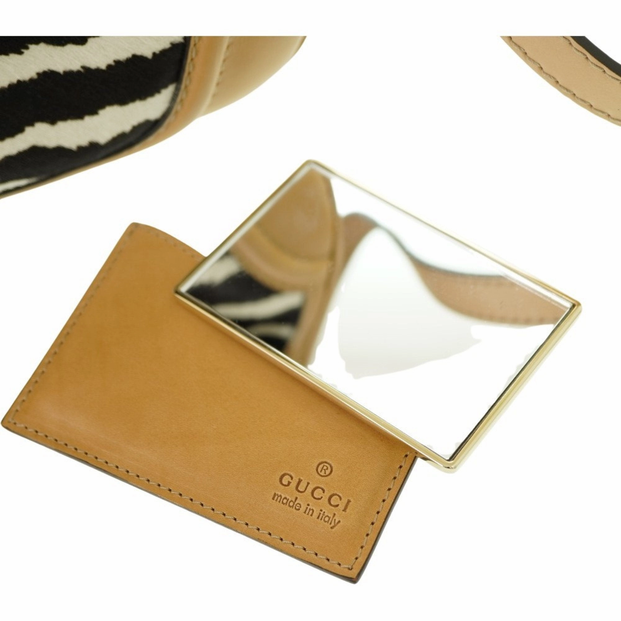 Zebra Hair Calfskin Bamboo Shoulder Bag