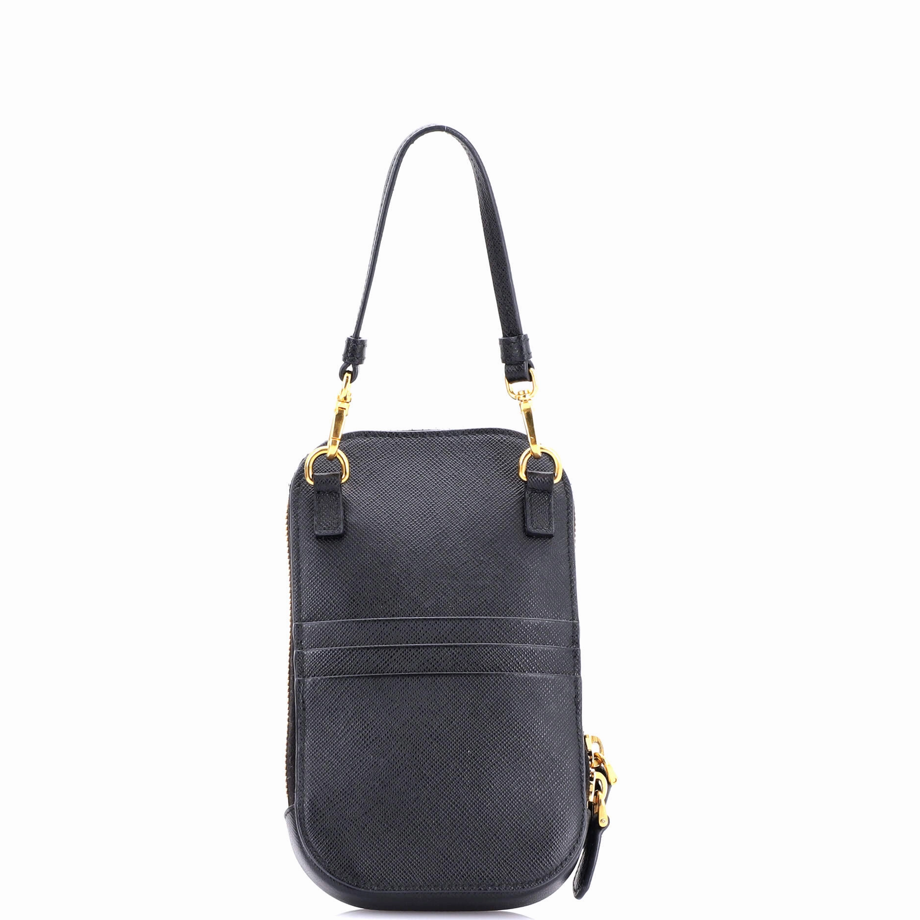 Zip Phone Holder Crossbody Bag Saffiano Leather